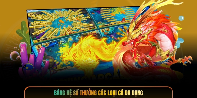 Bảng hệ số thưởng các loại cá đa dạng